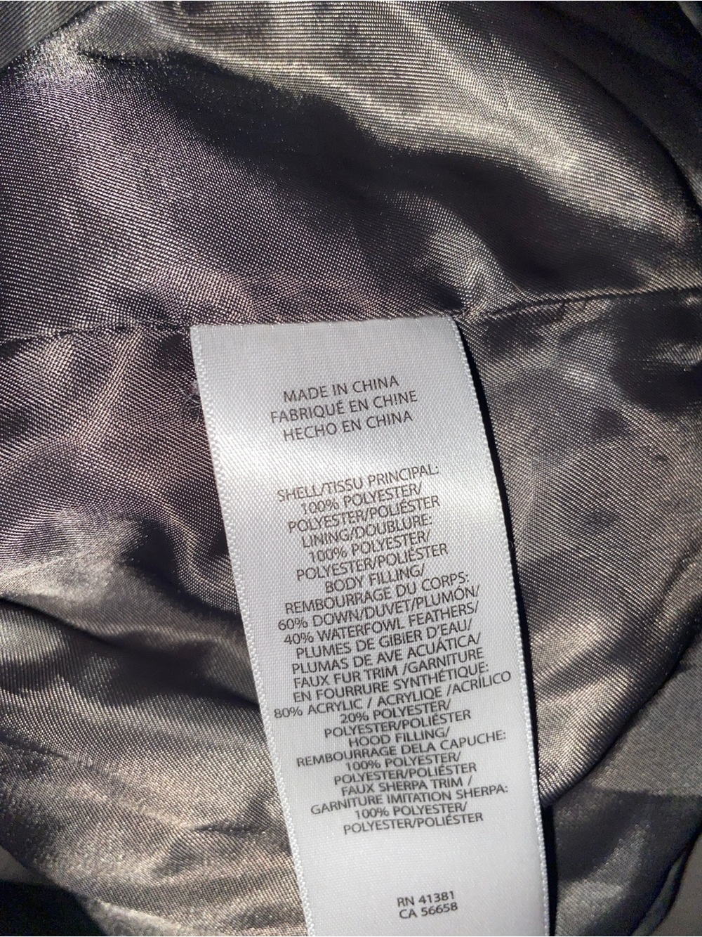 Lauren Ralph Lauren Taupe Puffer Jacket with Cream Sherpa Collar - Picture 7 of 8